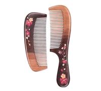 NULYLU 2 Pcs in Wooden Comb Hair Comb for Women with Unique Stereoscopic Relief Carving Anti-static Skin-friendly Natural Wood Chic Retro Style Suitable for Outdoor and Salon Use