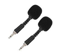 NULYLU 2 Pcs Mini Noise Reduction Microphones Portable Threaded Plug Voice Recording Microphone for Mobile and Computer Live Streaming Ktv Black