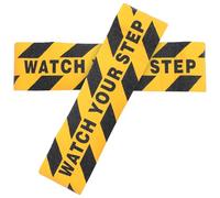 NULYLU 2 Pieces Anti-slip Warning Tape with “watch Your Step” Print, 15cm X 60cm Adhesive Caution Stickers for Wet Floors, Stairs, and Walkways, Industrial Safety Non-skid Random Style