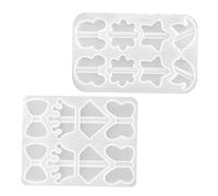 NULYLU 2 Pieces Silicone Straw Attachment Epoxy Molds Butterfly Crown Bowknot Shapes Easy to Clean and Separate DIY Craft Moulds for Straw Decoration