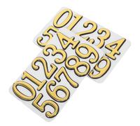 NULYLU 2 Sets Adhesive House Numbers Gold Plastic Stickers for Door and Trash Bins, Highly Visible and Weather Resistant Address Numbers for Residential and Office Use