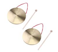 NULYLU 2 Sets Hand Gong Brass Instruments Opera Gong round Play Hammer for Musical Toy Boys and Girls Musical Toys