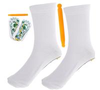 NULYLU 2 Sets Reflexology Socks with Printed Design and Elastic Fiber Material, Comfortable Seamless Foot Massage Socks with Acupressure Sticks for Relaxation and Tired Feet Relief