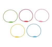 NULYLU 20 Pcs Key Ring Keyring Keepers Accessory Cable Rings Stainless Steel Wire Keychain, Tough, Easy to Add and Remove Keys, for Luggage Tag Keyring Keepers Accessory Random Color