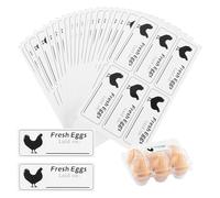 NULYLU 20 Sheets Assorted Colour Date Stickers for Chicken Egg Cartons and Eggs, Removable Food Safety Labels with Handwritten Date for Home Use and Farmers Markets