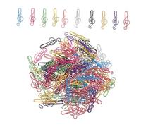 NULYLU 200pcs Colorful Musical Notes Paper Clips Metal Treble Clef Page Holders with Fade-Resistant Coating Creative Music Bookmark Clamps for Office School Students and Music Enthusiasts