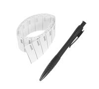 NULYLU 200pcs Iron Name Labels for Clothes Writable Cloth Tags with Pen, Washable Fabric Stickers for Gloves and Hats, for School and Camp Use