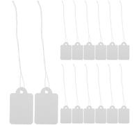 NULYLU 200pcs Writable Prices Tags Strung Tags White Thick Paper Blank Space Easy Attachment with Strings for Jewelry Stores