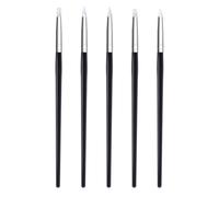 NULYLU 20pcs Nail Art Brush Set with 15 White Nylon Brushes and 5 Black Silicone Nail Pens for Manicure Fine Detail Painting Comfortable to Use