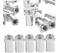 NULYLU 20pcs Silver M6 Swivel Nuts Drum Hardware Replacement Floor Drum Spare Parts Tom Lug Nut for Snare and Jazz Accessories
