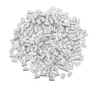 NULYLU 250pcs Aluminum Wire Rope Crimps Double-Hole Design Cable Crimping Loop Sleeves Easy to Fix Convenient and Quick to Install Silver Finish for Industrial Rigging