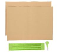 NULYLU 27-Row 30-Cell Reusable Braille Writing Board with Stylus Pen and 2 Practice Sheets, Plastic Braille Set for Blind Learning and Visual Impairment Aid, Light Green Writing Plate Kit