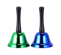 NULYLU 2pcs 75mm Handheld Metal Ring Bell with Comfortable Grip and Ergonomic Handle Design, Christmas Decoration Supplies for Home and School Use