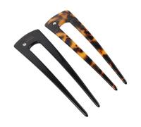 NULYLU 2pcs Acetate U Shaped Hair Pins for Women, Leopard Print Hair Clips with Elegant Retro Design, Easy and Quick Styling Accessories for Party and Leisure Activities