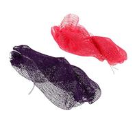 NULYLU 2pcs African Exfoliating Body Net Sponge with Knots, Elastic Back Scrub Bath Washcloth for Men and Women, Pink and Dark Violet, Shower Exfoliating Towels for Dead Skin Removal