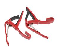 NULYLU 2pcs Aluminium Alloy Guitar Capos in Red for Mandolin and Folk Guitar, Accurate Tuning without Disturbance, Simple Design Practical Clip-on Chord Changers for Guitarists