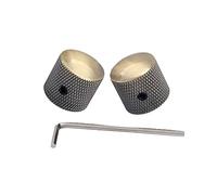NULYLU 2pcs Aluminum Alloy Guitar Knobs for Bass and Pedal, Brown Control Knob Set with Anti-rust Finish, Prolongs Pedal Life Span, for Guitar Lovers