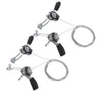 NULYLU 2pcs Aluminum Separate Thumb Shifters for 18/21-speed Bikes with Cables, Metal Bike Gear Shift Levers Replacement for Mountain Bicycle Derailleur Control