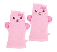 NULYLU 2pcs Animal Shaped Bath Mitts Cute Exfoliating Body Scrubbers for Newborns Soft and Gentle Bathing Gloves for Sensitive Skin for Daily Baths