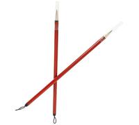 NULYLU 2pcs Bamboo Brush Pens Calligraphy Writing Set Long Calligraphy Pens That Write Smoothly Do Not Shed Hair for Drawing Beginners and Professionals