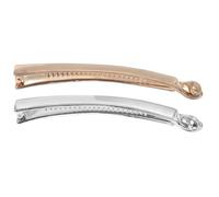 NULYLU 2pcs Banana Clips Vertical Clip Zinc Alloy Punk Style Metallic Finish Sturdy Toothed Design Avoids Hair Damage for Study and Daily Life
