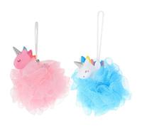 NULYLU 2pcs Bath Sponge Rich Foaming Bath Ball 5.50x4.32x3.54inch Safe Hangable Unicorn Shape with Lanyard for Time Household Use