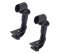 NULYLU 2pcs Black Abs Drum Mic Clamp Drum Rim Clip Musical Instrument Shockproof Microphone Holder Compatible with Kit for Studio and Live Performance