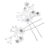 NULYLU 2pcs Bridal Wedding Hair Clips Shiny Rhinestones and Flower Design Elegant Hair Accessories for Brides for Wedding and Special Occasions