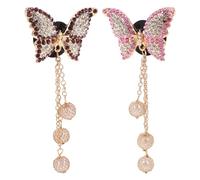 NULYLU 2pcs Butterfly Vent Clips Air Vent Clip with Zinc Alloy Rhinestone Material Stylish Minimalist Design Holds Aromatherapy Adds Sparkle for Car Interior Decor