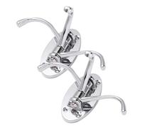 NULYLU 2Pcs Chrome Swivel Coat Hooks Triple Arm Wall Mount Hat Hanger for Bathroom Bedroom Kitchen Zinc Alloy with Flexible Swinging Arms