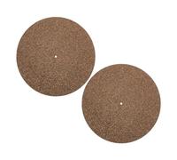 NULYLU 2pcs Cork Record Mat Turntable Pad Non-slip Vinyl Player Accessories for Disc Protective Mat Music Supplies Fits Record Player Platter