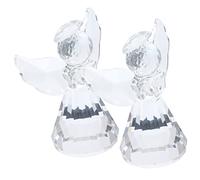 NULYLU 2pcs Crystal Angel Ornament Desktop Angels Statue Crystal Angel Figurine Delicate Angel Statue Angel Crafts Decoration Home Ornament Memorial Statue Angel Sculpture Crystals