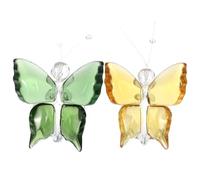 NULYLU 2pcs Crystal Butterfly Ornaments Adorable Shape, Creative Unique Artistic Feeling, Home Adornment for Car Or Living Room Decoration