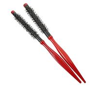 NULYLU 2pcs Curling Comb Wooden Handle Hairbrush for Curly Hair Blow Drying Brush Roll Hairbrush for Women Men Styling Brush for Natural Bounce