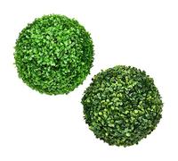 NULYLU 2pcs Decorative Fake Grass Ball Plastic Artificial Plant Balls No Watering Needed Vivid Natural Leaf Design Green Garden Festival Decor