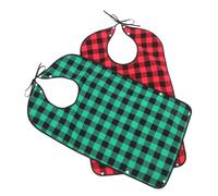 NULYLU 2pcs Elderly Care Washable Bibs for Seniors Reusable Adult Feeding Bibs Drool Catcher for Women and Men