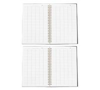 NULYLU 2pcs Expense Tracking Notebook with Pp Cover and Blank Grid Pages for Business Accounting Ledger, Versatile Application and Budget Tracking, Suitable for Warehouses and Schools
