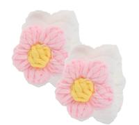 NULYLU 2pcs Face Washing Wristbands Wrist Sweatbands Lightweight Flower Shaped Coral Fleece Simple Design for Skincare Headband Use by Female Friends and Girlfriends