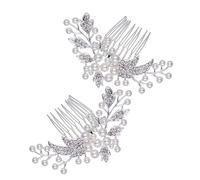 NULYLU 2pcs Hair Comb Decorative Metal Wedding Side Combs for Bride Elegant Rhinestone Hair Accessories for Women for Special Occasions and Daily Wear