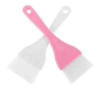 NULYLU 2pcs Large Body and Facial Mask Brush Set, Soft Flat Applicators for Clay Mud Mask and Liquid Foundation, White and Pink Makeup Tools for Beauty Routine