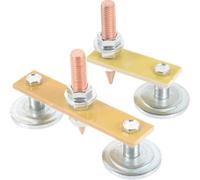 NULYLU 2pcs Magnetic Welding Head Ground Clamp with Aging Resistance Strong Conductivity Electroplated Iron Assorted Colour Stability Clamps for Welding Workshop