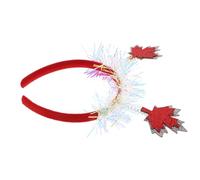 NULYLU 2pcs Maple Leaf Headband for Women Elegant Tinsel Hair Accessories for Canada Day Festivals and Parties Unique Canadian Headdress for Stylish Looks