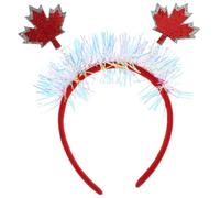 NULYLU 2pcs Maple Leaf Tinsel Headbands for Women Canadian Hair Accessories for Festivals Parties and Celebrations Versatile Headdress for Stylish Outfits and Events
