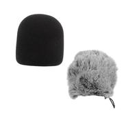 NULYLU 2pcs Mic Sponge Windproof Plush Cover Microphones against Wind Spit Camera Microphone Covers
