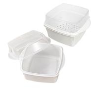 NULYLU 2pcs Microwave Vegetable Steamer Microwave Steaming Pot 6.48x4.72x3.93in Rapid-lock Freshness Technology Freezer Safe Container for Food Preparation in Small Family Kitchens