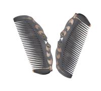 NULYLU 2pcs Natural Horn Comb Stylish Scalp Massage Tool for Hair Types Lightweight and Versatile for Men and Women for Daily Grooming and Hair Care