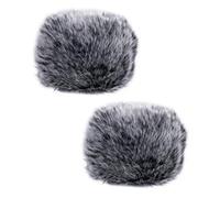 NULYLU 2pcs Plush Microphone Wind Muff Cover with Splash-proof and Protective Effect, Elastic Sleeves for Leak Proofing, for Karaoke and Outdoor Use