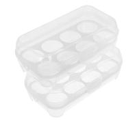 NULYLU 2pcs Portable Stackable Egg Container for Camping Lid Fridge Deviled Egg Tray Organizer Plastic Storage Box for Refrigerator Holders