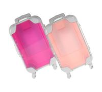 NULYLU 2pcs Portable Travel Makeup Carrying Suitcase for Women, Small Abs Cosmetic Case with Easy Carry Design, Protect Internal Goods, Eyelash Organiser and Beauty Tool Box