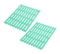 NULYLU 2pcs Rabbit Bunny Cage Foot Mats Animal Cage Floor Cushions inside The Green Plastic Hollow Design Promotes Comfort Animal Hole Mats